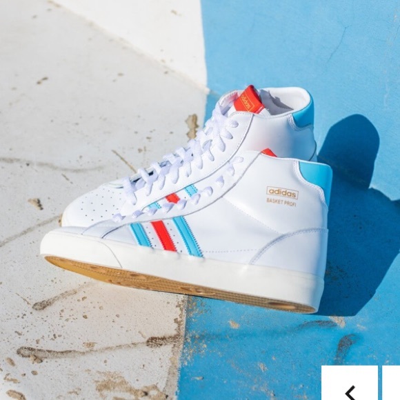 adidas Shoes - ADIDAS Originals Basket Profi US 7.5 White Red High Top Sneaker Basketball Shoes